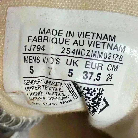 Converse All Star Chuck Taylor Gray Mems Size 5 Womens Size 7 - Picture 7 of 8